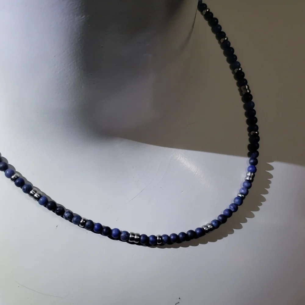 Lapis and Steel necklace (24)